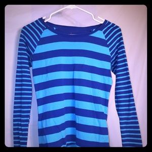 Dark Blue/Blue striped long sleeve shirt